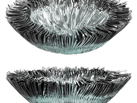  现代极简玻璃托盘3d模型 