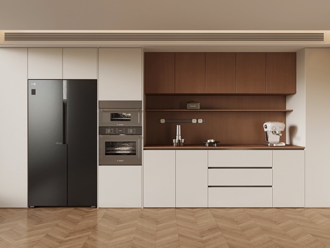  现代中古餐边柜 酒柜3d模型 