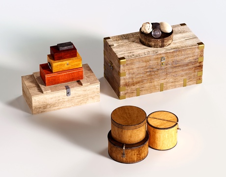  现代收纳盒 木箱 储物箱3d模型 