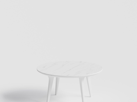  cane-line 现代庭院 花园餐桌 圆形 大理石 岩板餐3d模型 