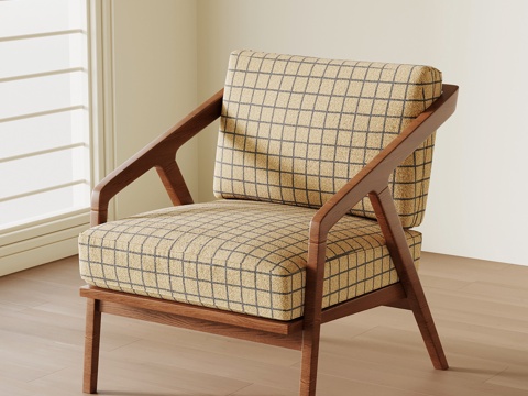  中古单人沙发 休闲椅3d模型 