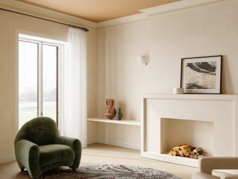  现代客厅休闲室3d模型 