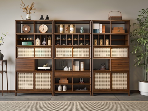 新中式博古架su模型