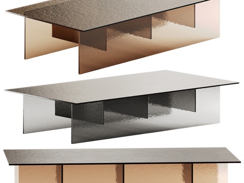  现代极简玻璃茶几3d模型 