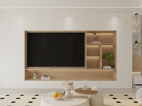  现代电视墙柜子3d模型 