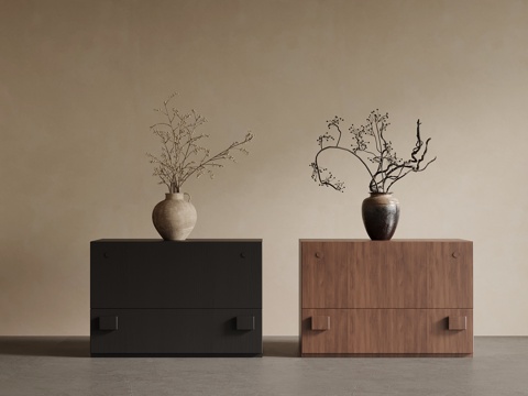  中古风床头柜3d模型 