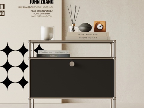  现代意式边柜 床头柜 置物柜3d模型 