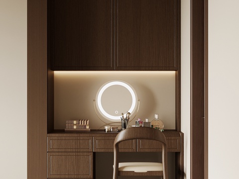 新中式梳妆台su模型