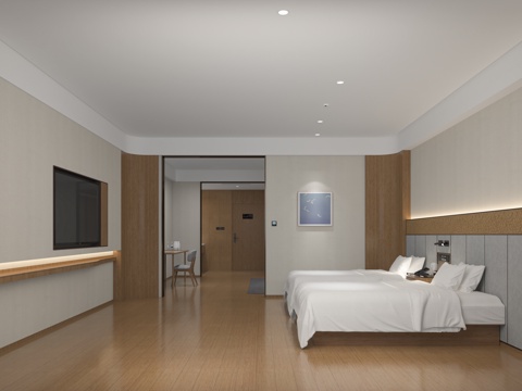  酒店客房大套房家庭房宿舍公寓全季3d模型 