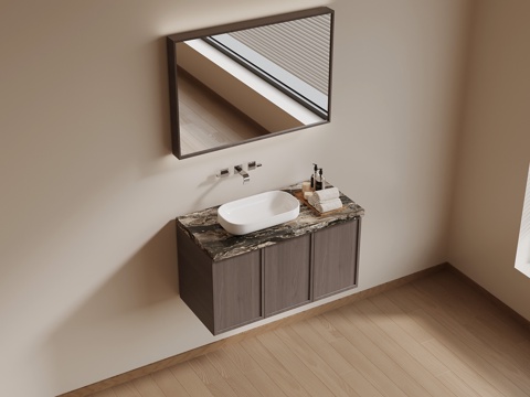  现代意式浴室柜3d模型 