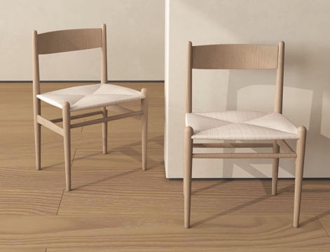  现代北欧餐椅 北欧餐椅 北欧单椅 现代实木餐椅 现代实木单椅su模型 