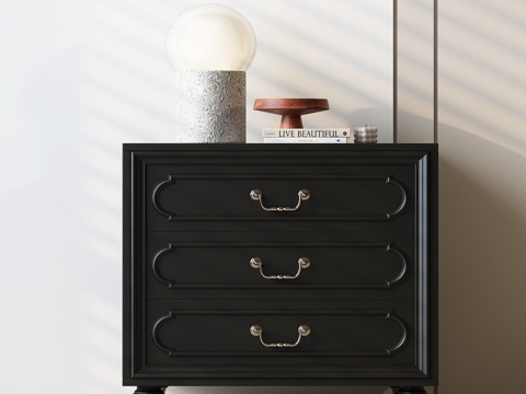  法式中古床头柜 法式复古床头柜 现代法式床头柜3d模型 