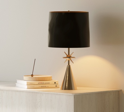  现代台灯 意式台灯 现代中古台灯 现代复古台灯  复古风台灯3d模型 