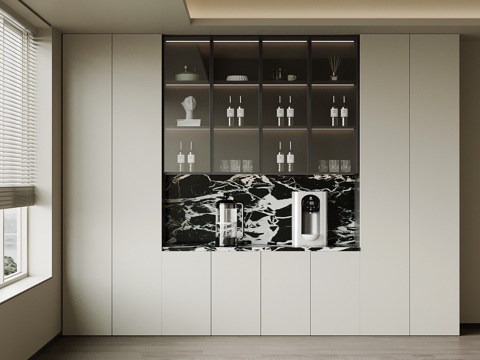 现代酒柜 餐边柜su模型 