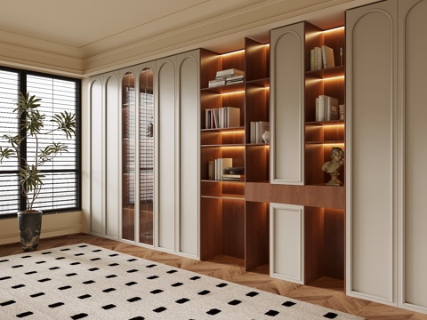 法式中古风书柜su模型