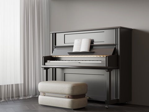 现代乐器 钢琴su模型