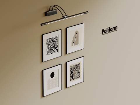  现代挂画 客厅装饰画组合3d模型 