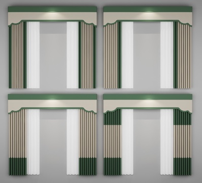  现代窗帘组合3d模型 