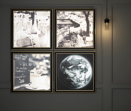  现代简约装饰画3d模型 