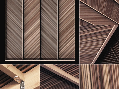  新中式侘寂细枝天花板装饰吊顶3d模型 