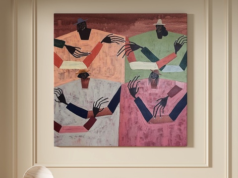  现代，简约，抽象，轻奢，肌理，装饰画3d模型 