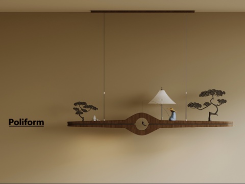  新中式吊灯su模型 