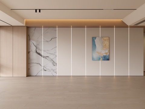 现代客厅 奶油客厅 沙发背景墙 客厅背景 奶油风背景墙su模型