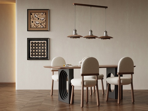 法式中古风餐桌椅su模型