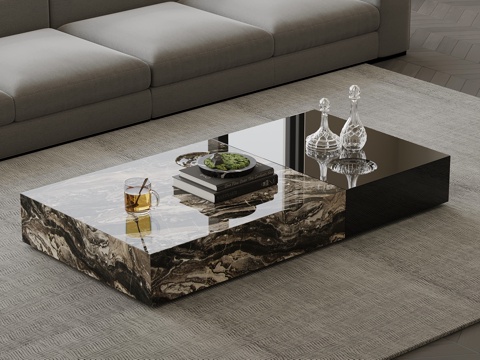  现代意式茶几 意式极简茶几3d模型 