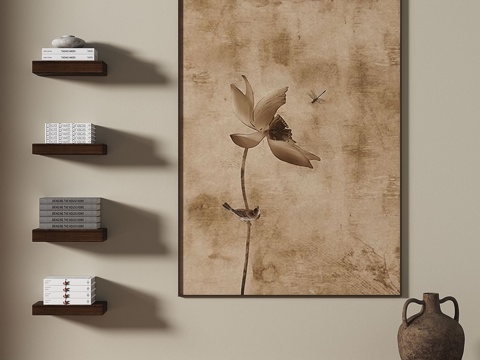  中古，复古，简约，轻奢，装饰画3d模型 