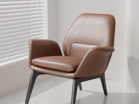 现代意式休闲椅 单人椅su模型