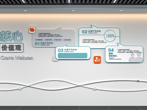  企业文化墙3d模型 