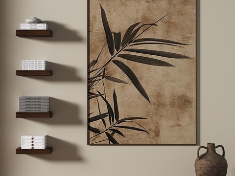  中古，复古，简约，轻奢，装饰画3d模型 