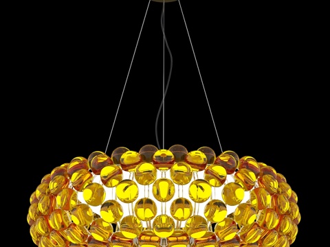  现代轻奢玻璃装饰吊灯3d模型 