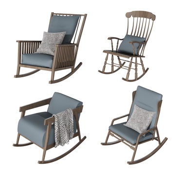  北欧摇椅组合3d模型 