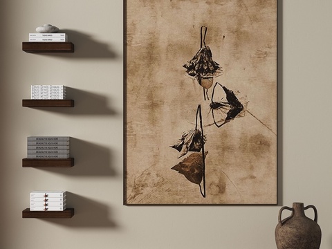  中古，复古，简约，轻奢，装饰画3d模型 