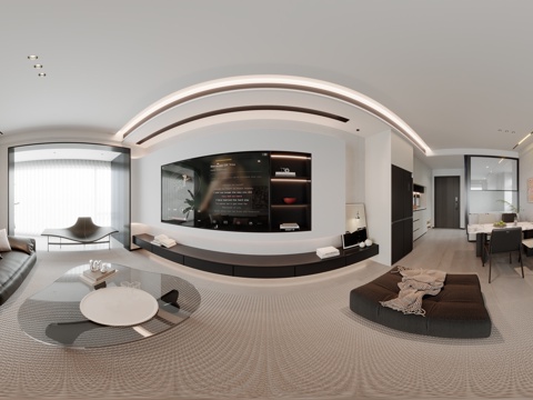  现代简约全景客餐厅 