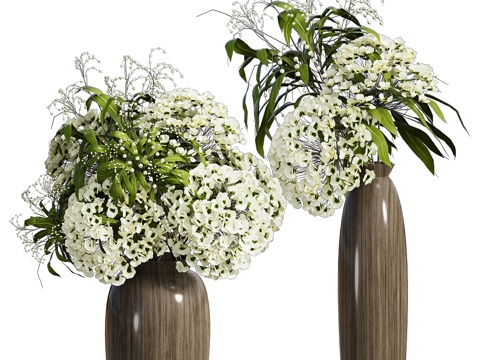  现代花瓶花艺花束3d模型 