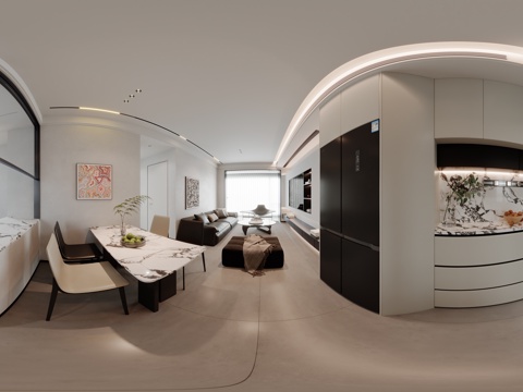  现代全景简约客餐厅 