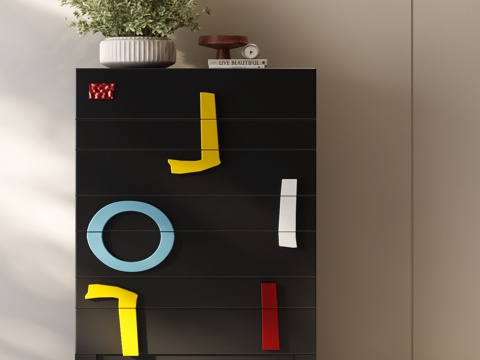  现代边柜 现代斗柜 现代装饰柜 现代复古斗柜 现代复古装饰柜3d模型 