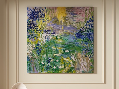  现代，简约，抽象，轻奢，肌理，装饰画3d模型 