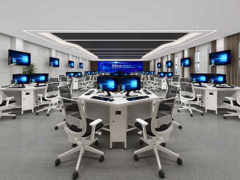  现代机房教3d模型3d模型 