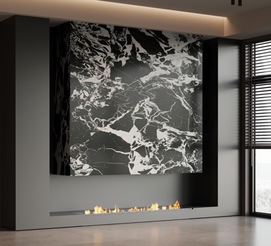  现代意式火炉 背景墙3d模型 