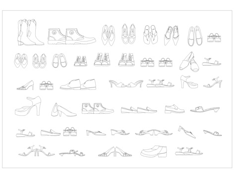  行李箱衣服鞋帽CAD平立面cad施工图 