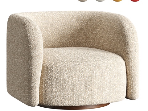  现代布艺沙发椅3d模型 