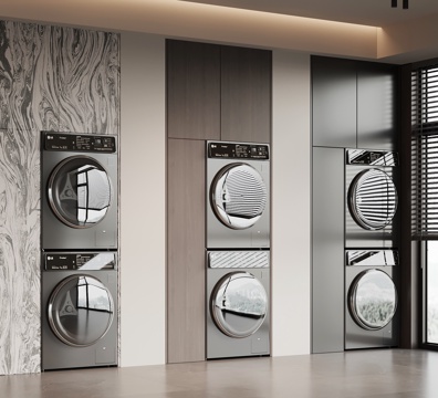 意式洗衣机柜 阳台柜su模型