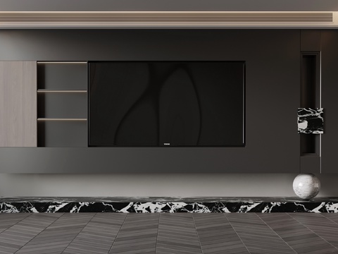  现代意式背景墙 电视背景墙3d模型 