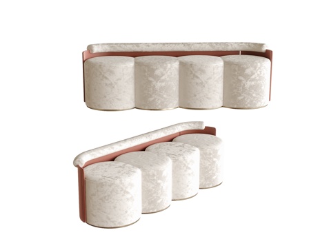 现代床尾凳 沙发凳su模型