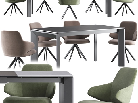  现代餐桌椅组合3d模型 