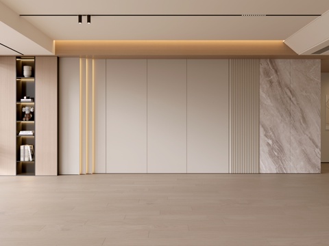  现代客厅 奶油客厅 沙发背景墙 客厅背景 奶油风背景墙3d模型 